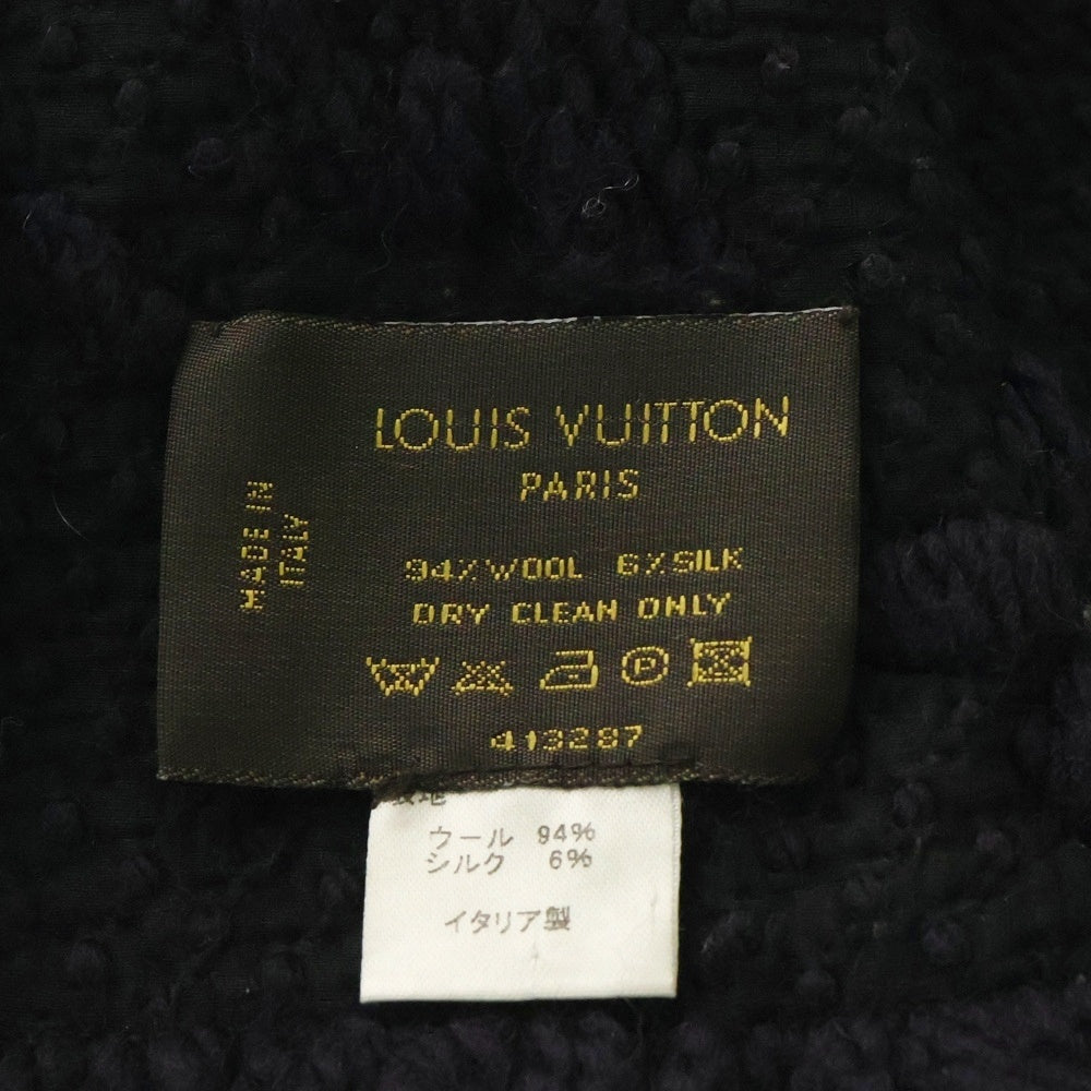 LOUIS VUITTON(ルイヴィトン) エシャルプ ロゴマニア モノグラム シルク混ウールマフラー 413287 ブラック/パープル