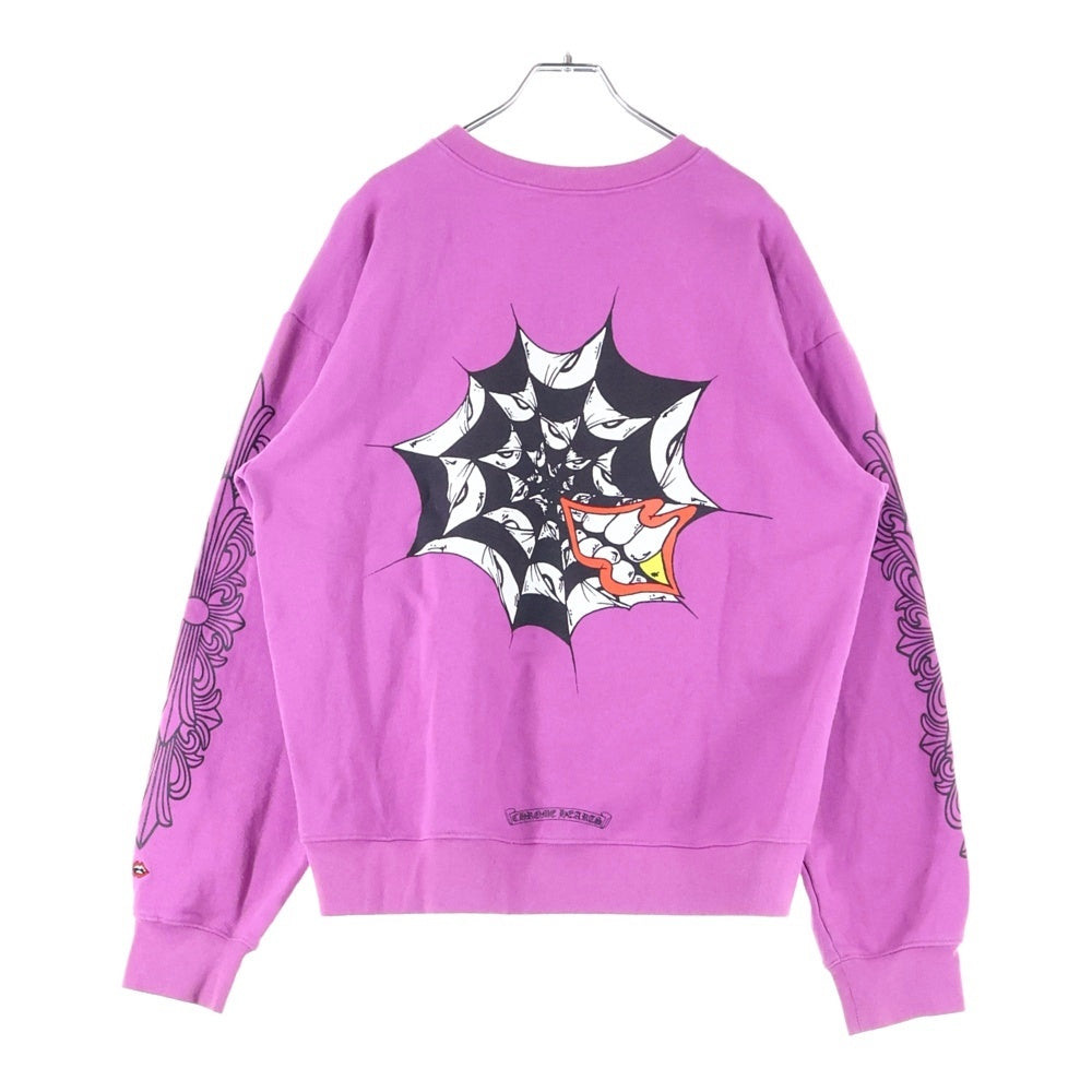 CHROME HEARTS(クロムハーツ) 21SS×MATTY BOY PPO PHYSM SWTSHRT マッティボーイ フィズム スパイダーウェブ プリントスウェットトレーナー パープル