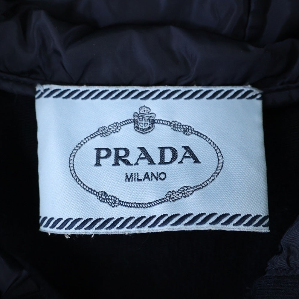 PRADA(プラダ) サイドラインタイトフィットジップアップフーディーパーカー R142 D8R ネイビー レディース
