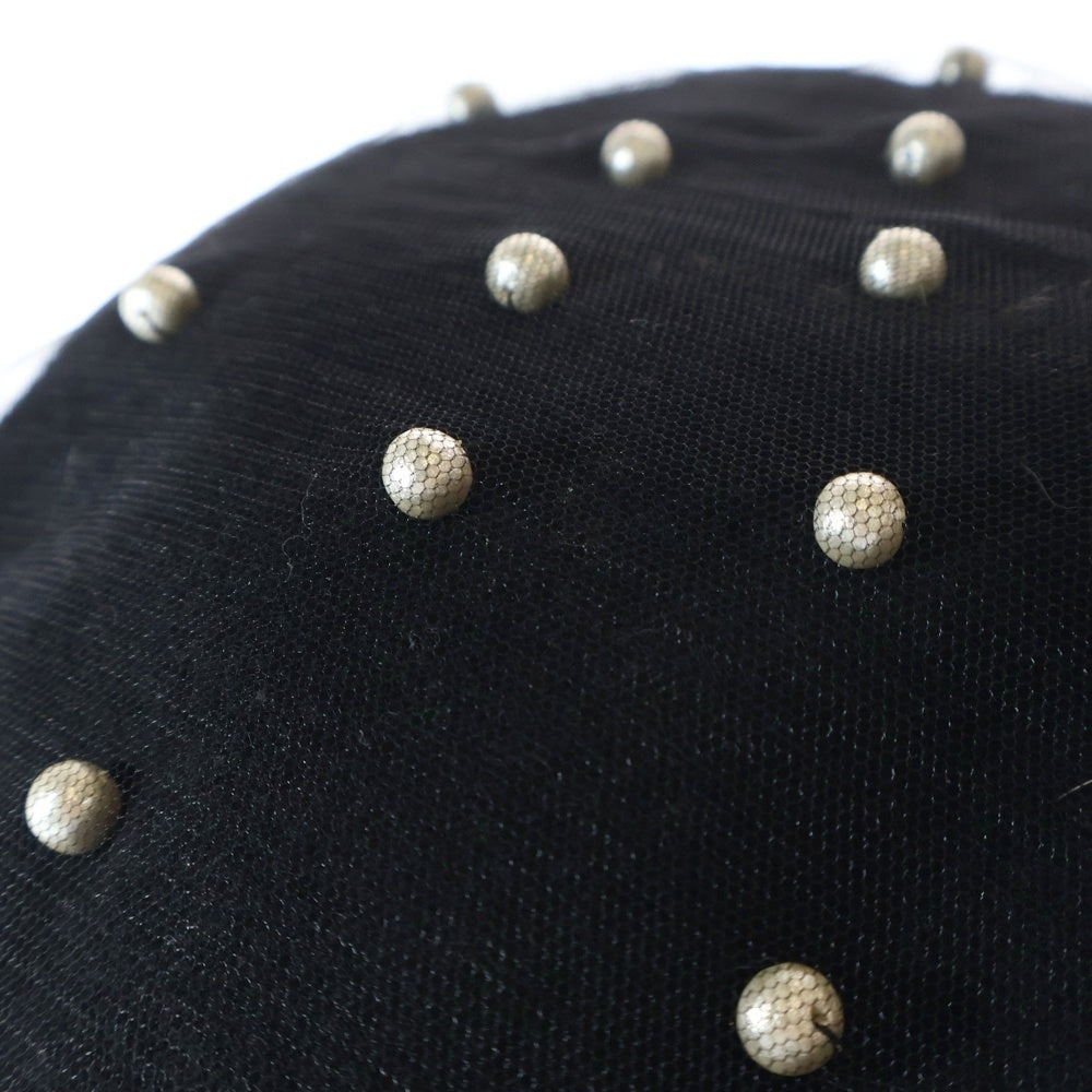 CA4LA(カシラ) パールチュール付きベレー帽 帽子 KTZ01969 ブラック レディース