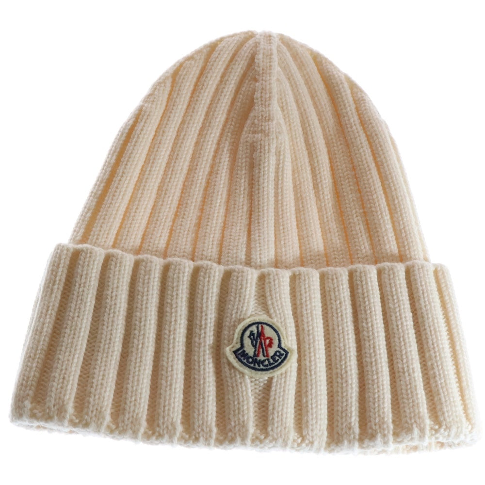 MONCLER(モンクレール) BERRETTO TRICOT アイコンパッチビーニー ニットキャップ H20933B00037 クリーム
