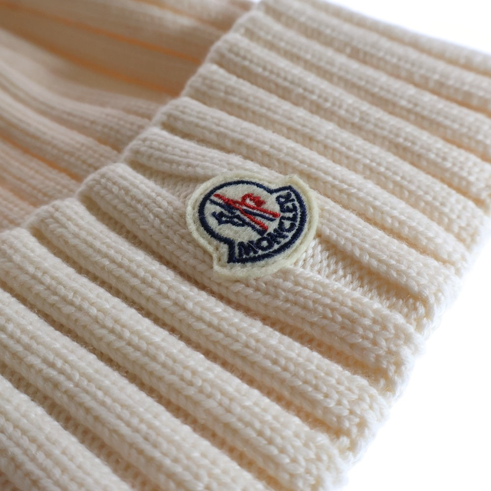 MONCLER(モンクレール) BERRETTO TRICOT アイコンパッチビーニー ニットキャップ H20933B00037 クリーム