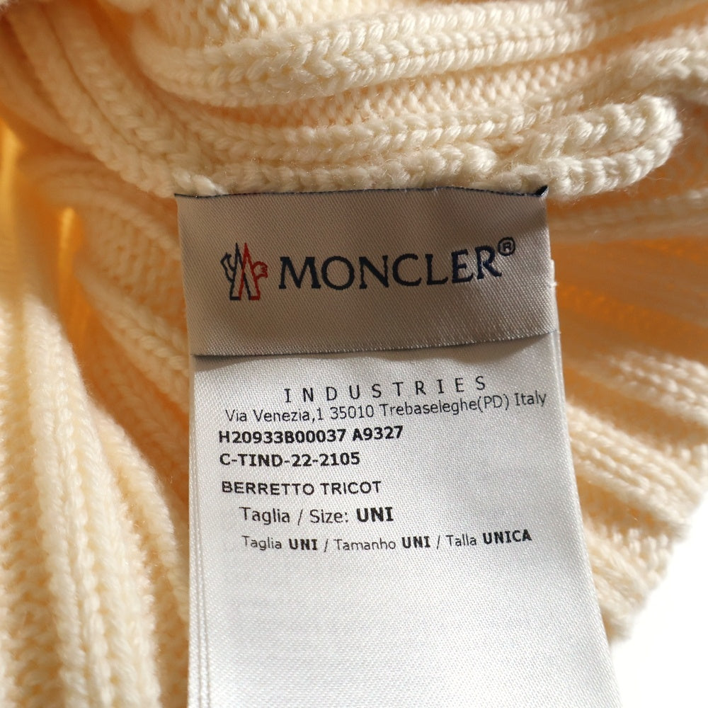 MONCLER(モンクレール) BERRETTO TRICOT アイコンパッチビーニー ニットキャップ H20933B00037 クリーム