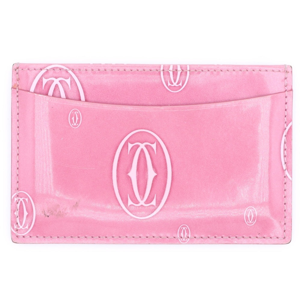 Cartier(カルティエ) ハッピーバースデー パテントレザーカードケース ピンク