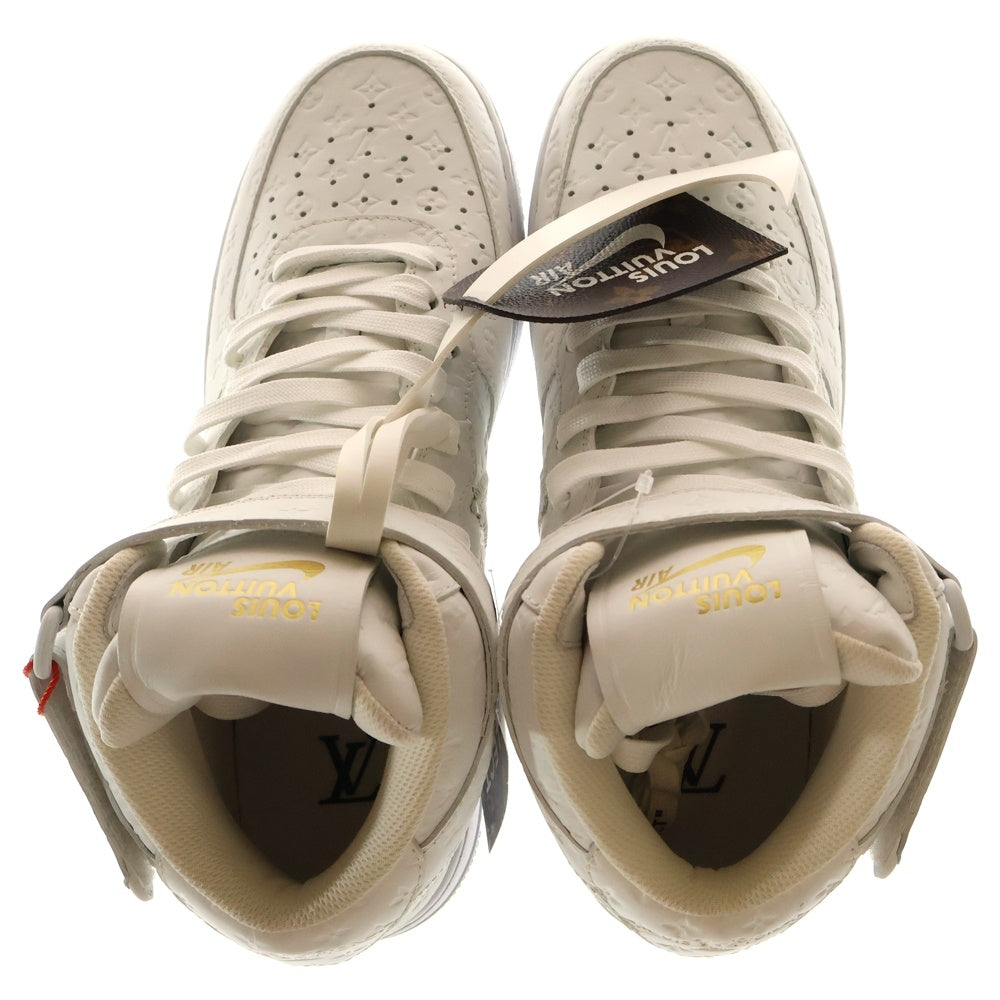 NIKE(ナイキ) × LOUIS VUITTON AIR FORCE 1 MID 1AQV90 モノグラムレザーミッドカットスニーカー シューズ ホワイト US8.5/26.5cm