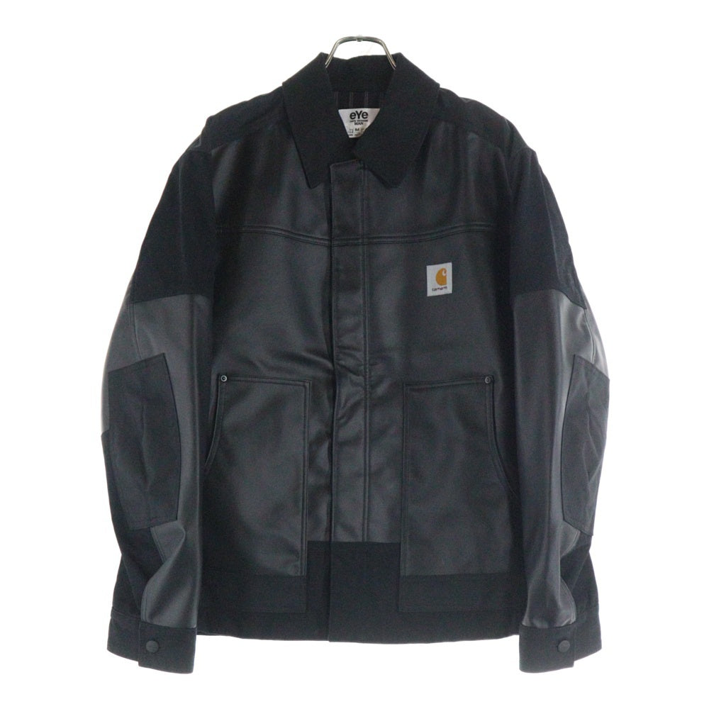 eYe COMME des GARCONS JUNYA WATANABE MAN(アイ コム デ ギャルソン ジュンヤ ワタナベ マン) 24SS×Carhartt カーハート エステルオックスフェイクレザージャケット 綿ダック WM-J904 ブラック