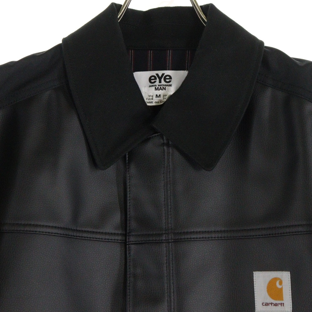 eYe COMME des GARCONS JUNYA WATANABE MAN(アイ コム デ ギャルソン ジュンヤ ワタナベ マン) 24SS×Carhartt カーハート エステルオックスフェイクレザージャケット 綿ダック WM-J904 ブラック