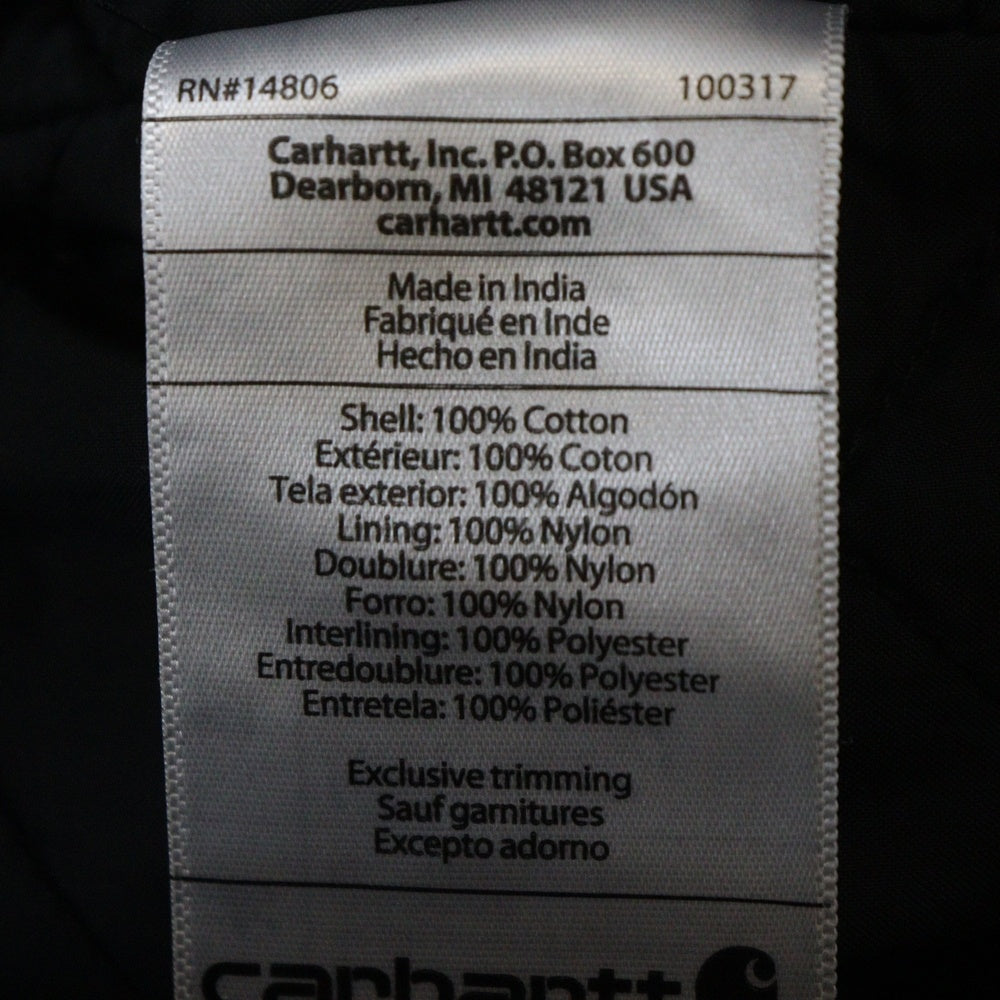 CARHARTT(カーハート) WASHED DUCK INSULATED ACTIVE JACKET ウォッシュドダックアクティブジャケット J130 ブラック