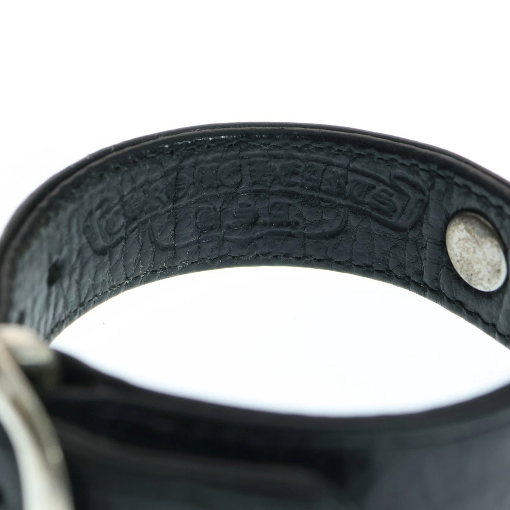 CHROME HEARTS(クロムハーツ) GUNSLINGER ガンスリンガー クロスボール レザーブレスレット ブラック/シルバー BCA146