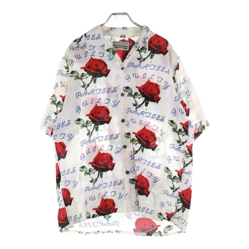WACKO MARIA(ワコマリア) ROSE HAWAIIAN SHIRT 薔薇柄 ハワイアンシャツ ホワイト