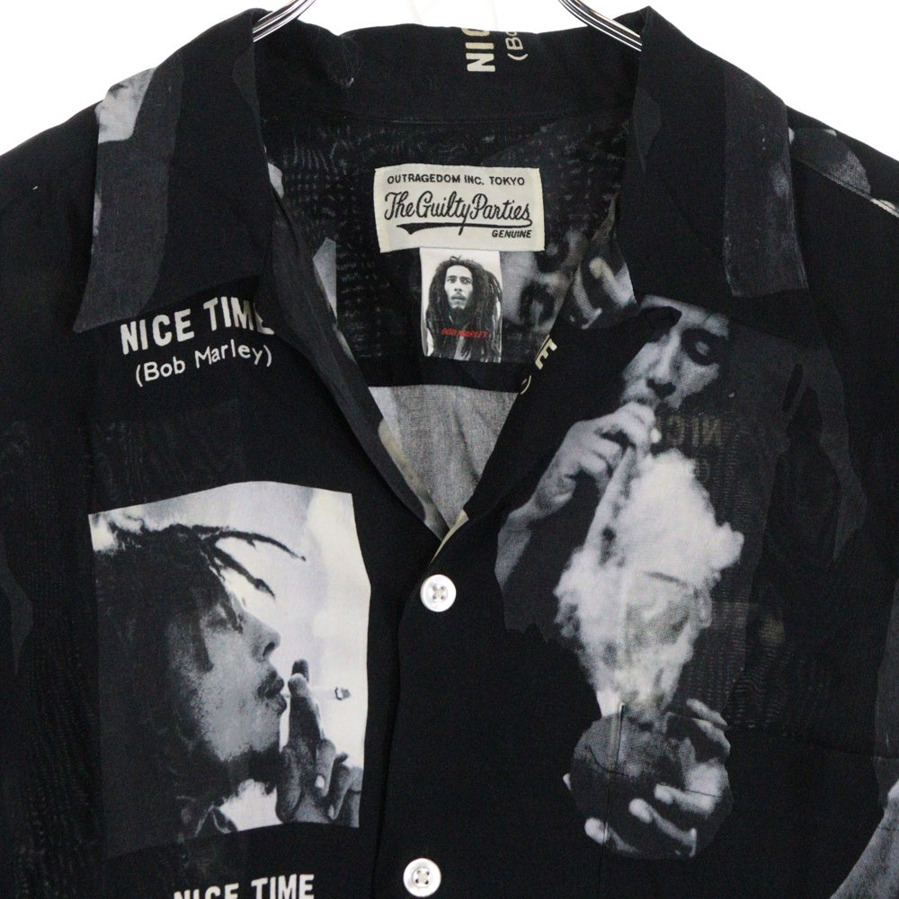 WACKO MARIA(ワコマリア) BOB MARLEY HAWAIIAN SHIRT ボブマーリー ハワイアンシャツ ブラック