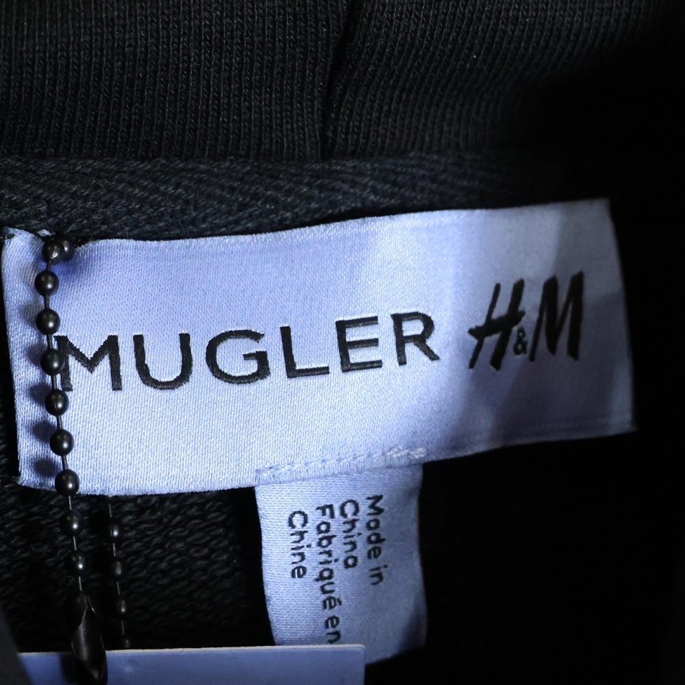 MUGLER(ミュグレー) ×H&M ラインストーン パーカー フーディー ブラック