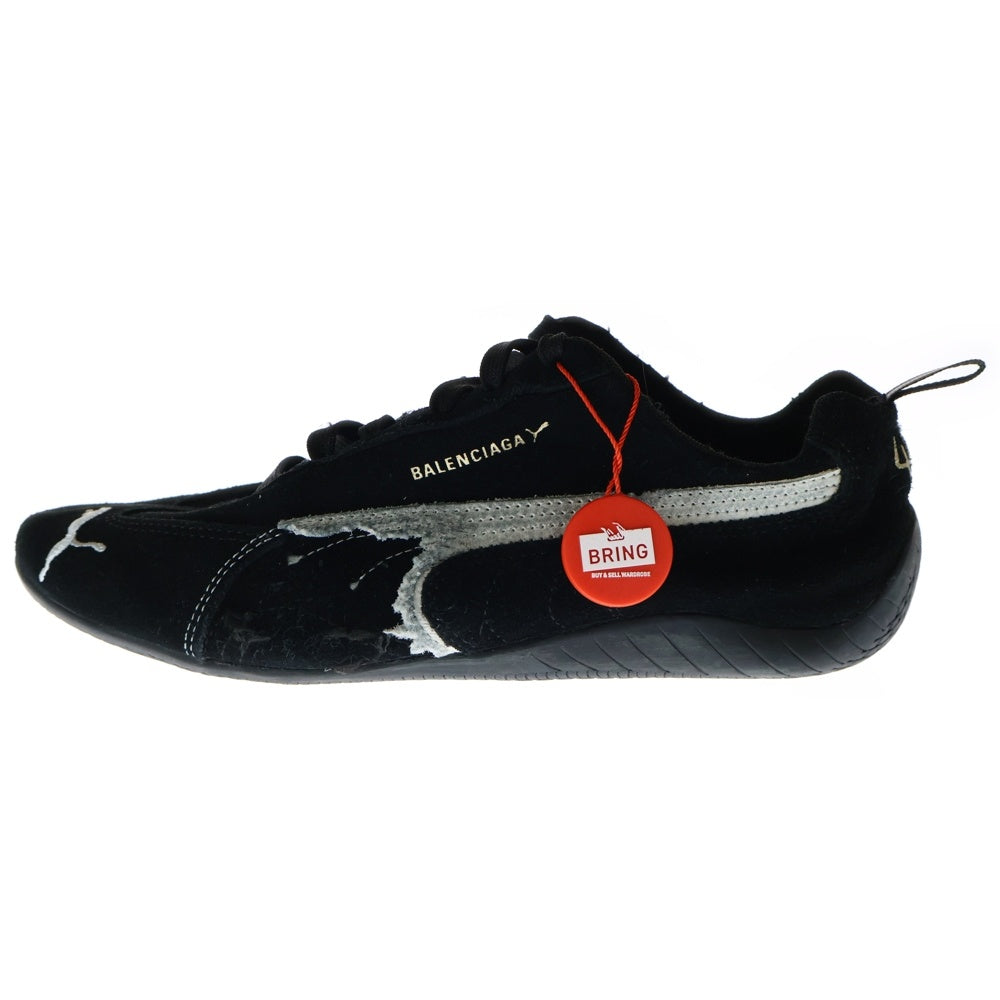 BALENCIAGA(バレンシアガ) ×puma speedcat 406519-02 プーマ スピードキャット デストロイ加工 スエードスニーカーローカット US7.5/25.5cm ブラック