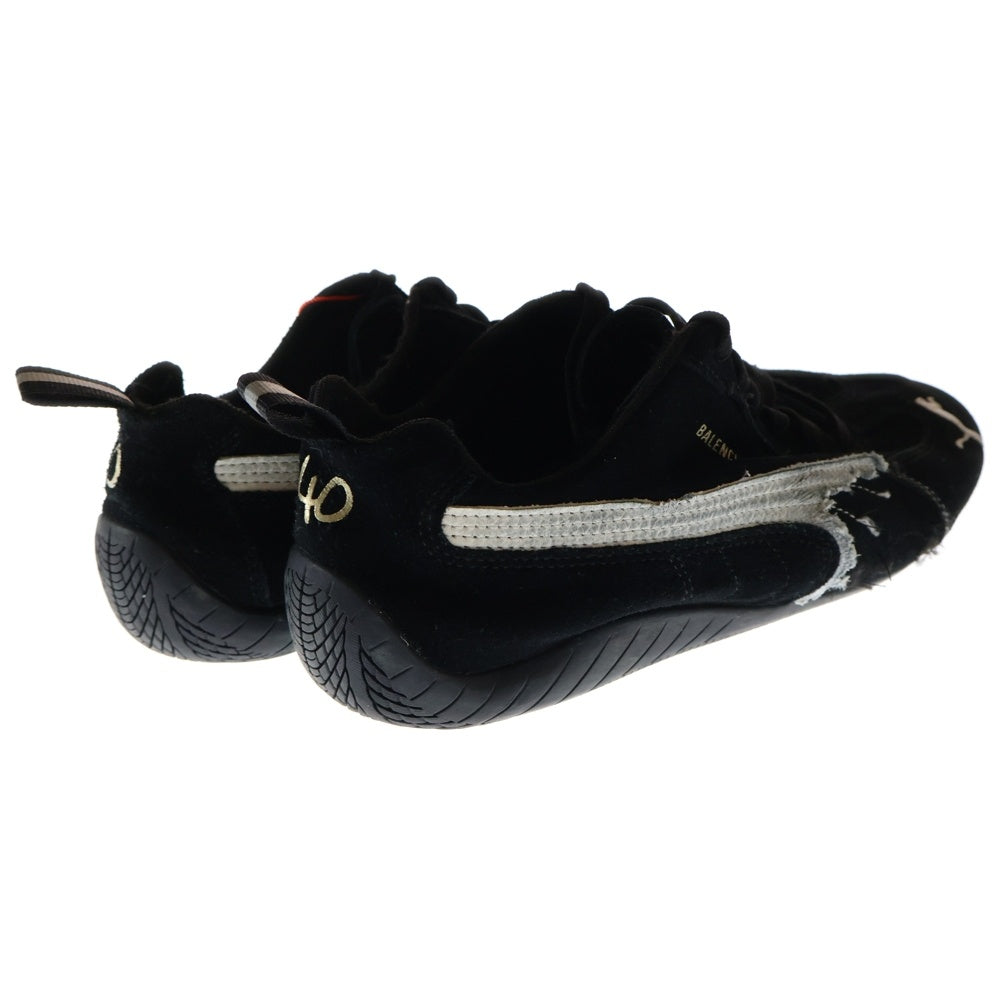 BALENCIAGA(バレンシアガ) ×puma speedcat 406519-02 プーマ スピードキャット デストロイ加工 スエードスニーカーローカット US7.5/25.5cm ブラック
