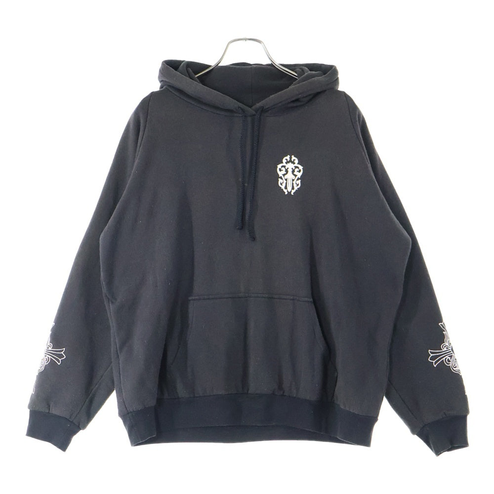 CHROME HEARTS(クロムハーツ) OLD FUCK YOU SWTSHRT HD オールド ファックユー ヴァインダガープリント 裏地サーマルスウェットプルオーバーパーカー ブラック