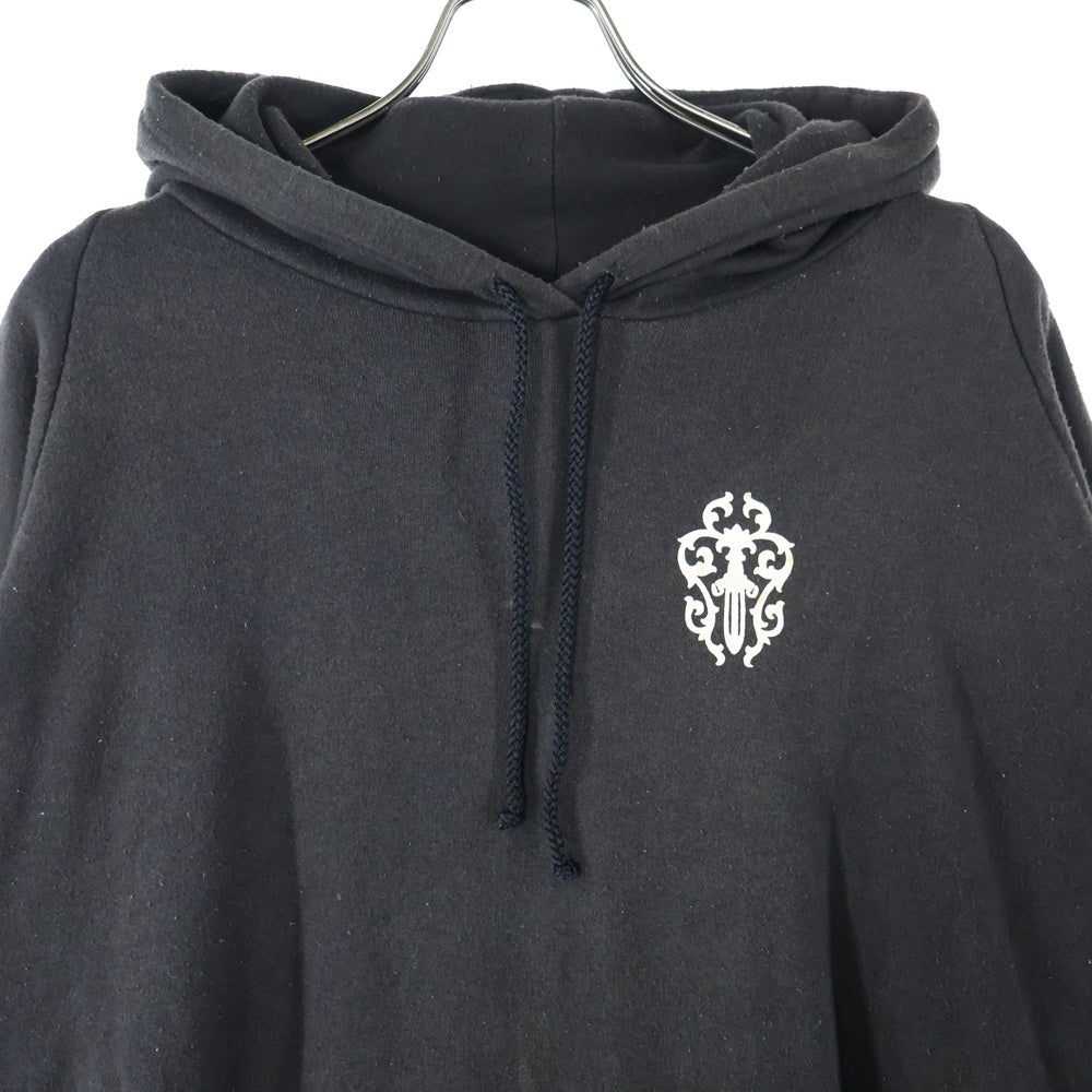 CHROME HEARTS(クロムハーツ) OLD FUCK YOU SWTSHRT HD オールド ファックユー ヴァインダガープリント 裏地サーマルスウェットプルオーバーパーカー ブラック