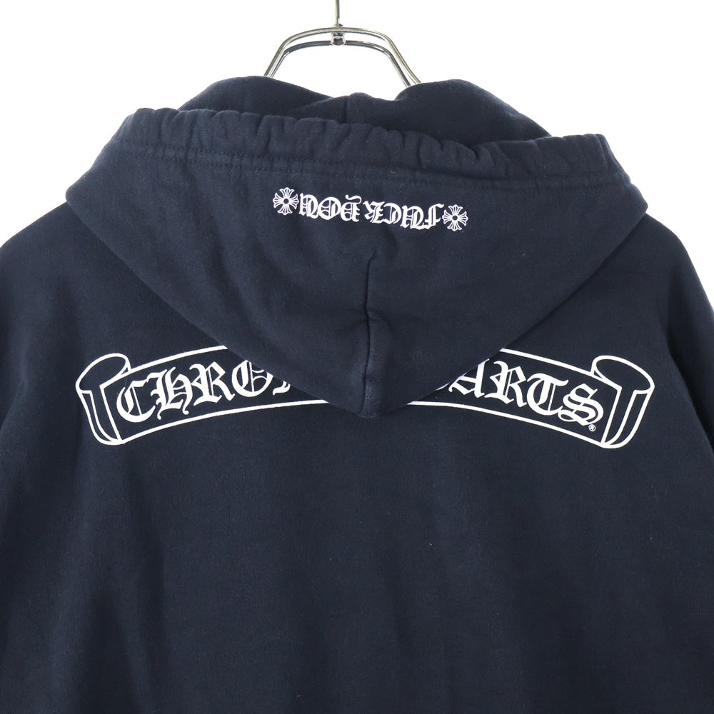CHROME HEARTS(クロムハーツ) SCROOL HOODIE スクロールラベル スウェットプルオーバーフーディーパーカー ブラック