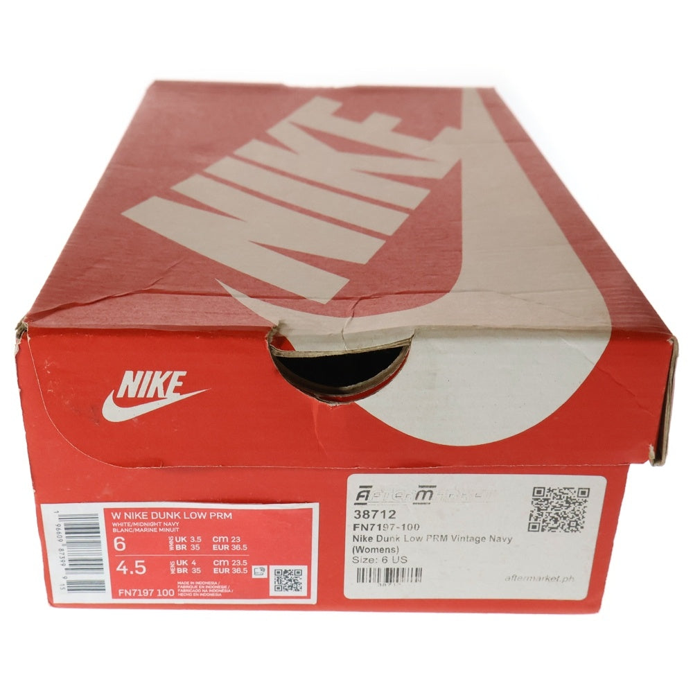 NIKE(ナイキ) WMNS DUNK LOW PRM FN7197-100 ウィメンズ ダンク ロー PRM ローカットスニーカー US6/23.0cm ネイビー/ホワイト