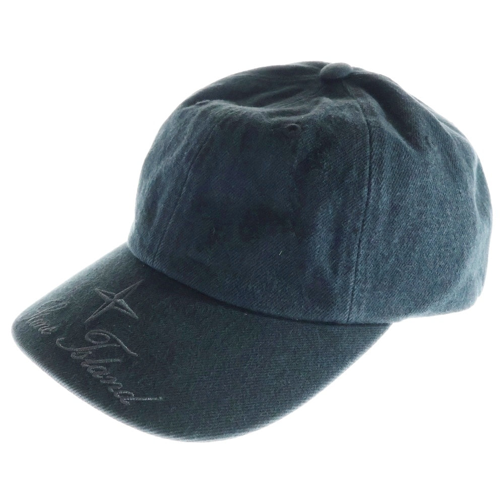 SUPREME(シュプリーム) 23AW ×STONE ISLAND Denim 6-Panel Cap ストーンアイランド デニム ロゴ刺繍 キャップ 帽子 ブラック