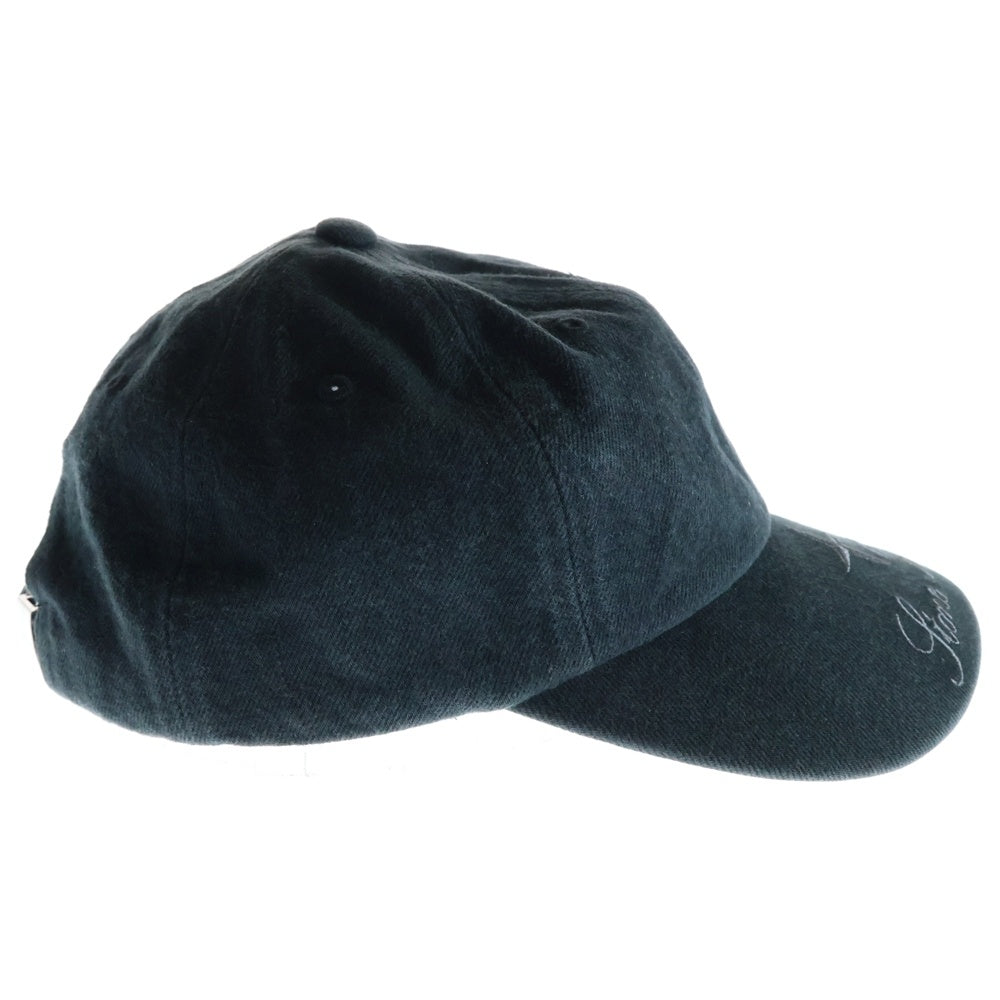 SUPREME(シュプリーム) 23AW ×STONE ISLAND Denim 6-Panel Cap ストーンアイランド デニム ロゴ刺繍 キャップ 帽子 ブラック