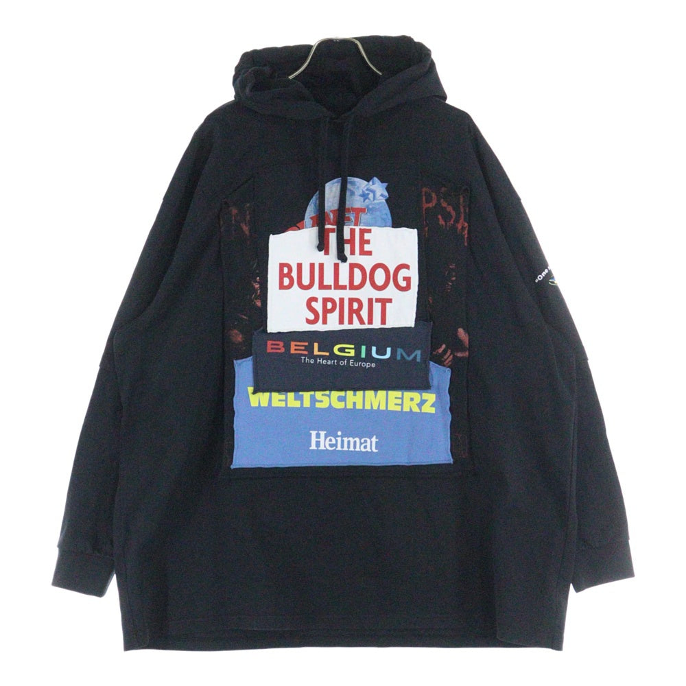 VETEMENTS(ヴェトモン) 18AW Patchwork Hoodie UAH19TR331 パッチワーク スウェットパーカー フーディー ブラック