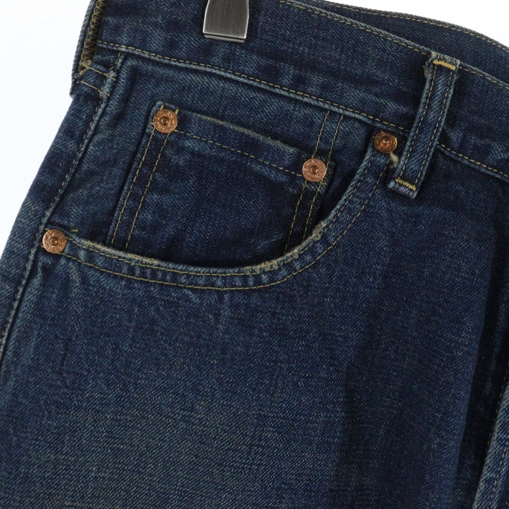 Levi's(リーバイス) 702XX 復刻 日本製 J22刻印 BIG-E シンチバック ボタンフライデニムパンツ インディゴブルー