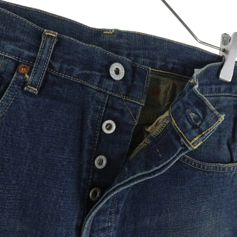 Levi's(リーバイス) 702XX 復刻 日本製 J22刻印 BIG-E シンチバック ボタンフライデニムパンツ インディゴブルー