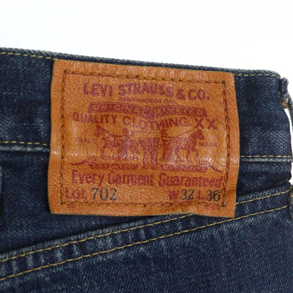 Levi's(リーバイス) 702XX 復刻 日本製 J22刻印 BIG-E シンチバック ボタンフライデニムパンツ インディゴブルー