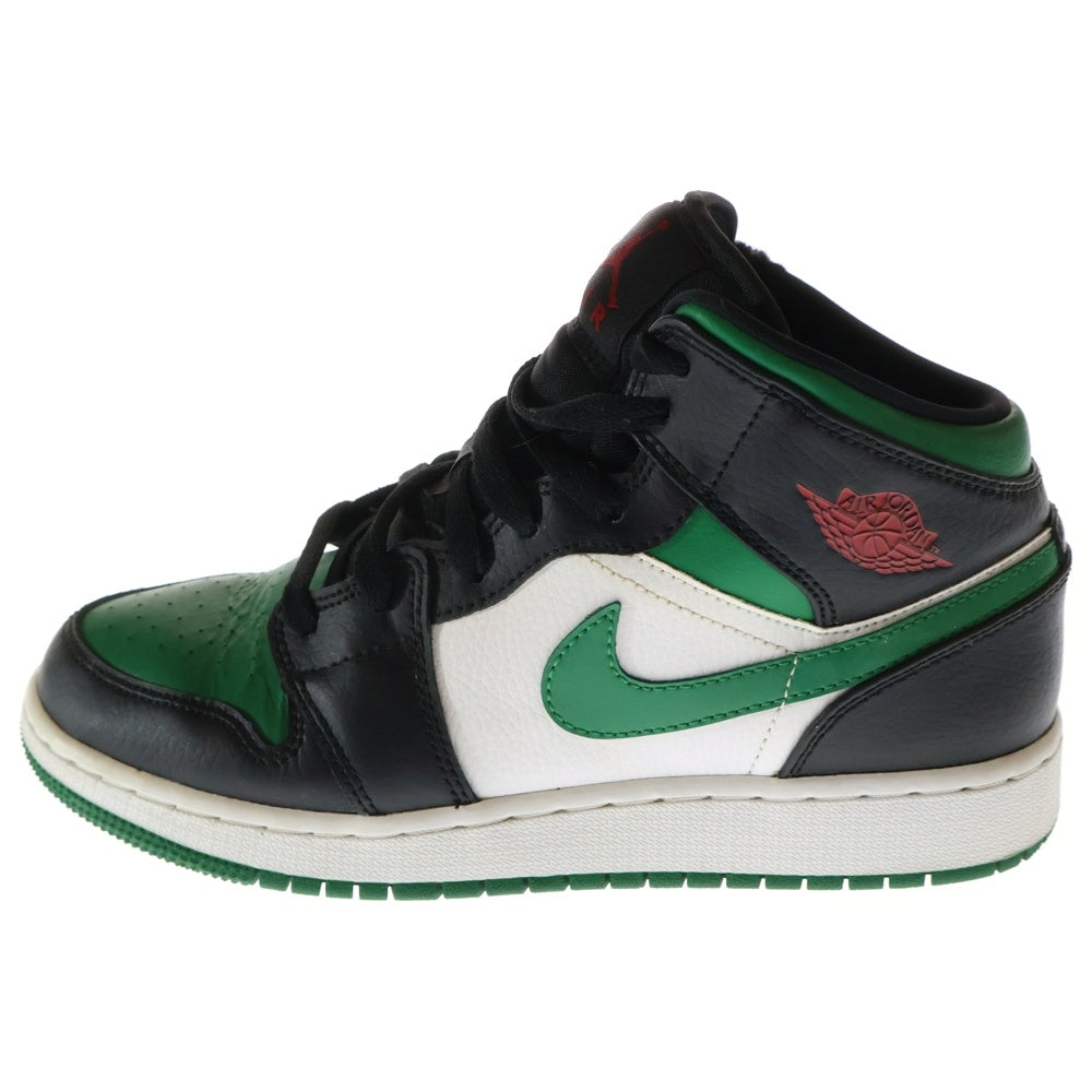 NIKE(ナイキ) GS AIR JORDAN 1 MID GREEN TOE 554725-067 エアジョーダン1 グリーントゥ ミッドカットスニーカー US6Y/24.0cm グリーン/ブラック