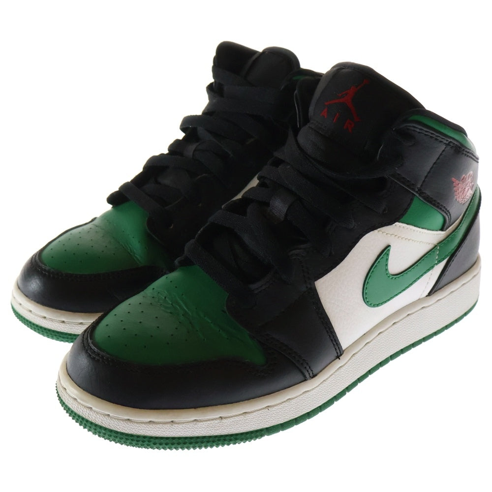 NIKE(ナイキ) GS AIR JORDAN 1 MID GREEN TOE 554725-067 エアジョーダン1 グリーントゥ ミッドカットスニーカー US6Y/24.0cm グリーン/ブラック