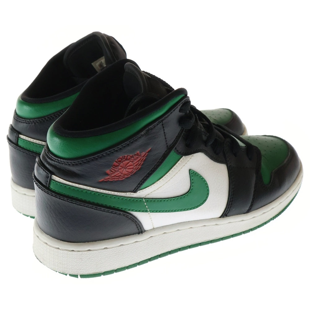NIKE(ナイキ) GS AIR JORDAN 1 MID GREEN TOE 554725-067 エアジョーダン1 グリーントゥ ミッドカットスニーカー US6Y/24.0cm グリーン/ブラック