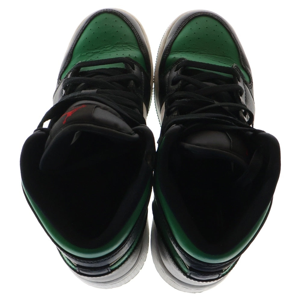 NIKE(ナイキ) GS AIR JORDAN 1 MID GREEN TOE 554725-067 エアジョーダン1 グリーントゥ ミッドカットスニーカー US6Y/24.0cm グリーン/ブラック