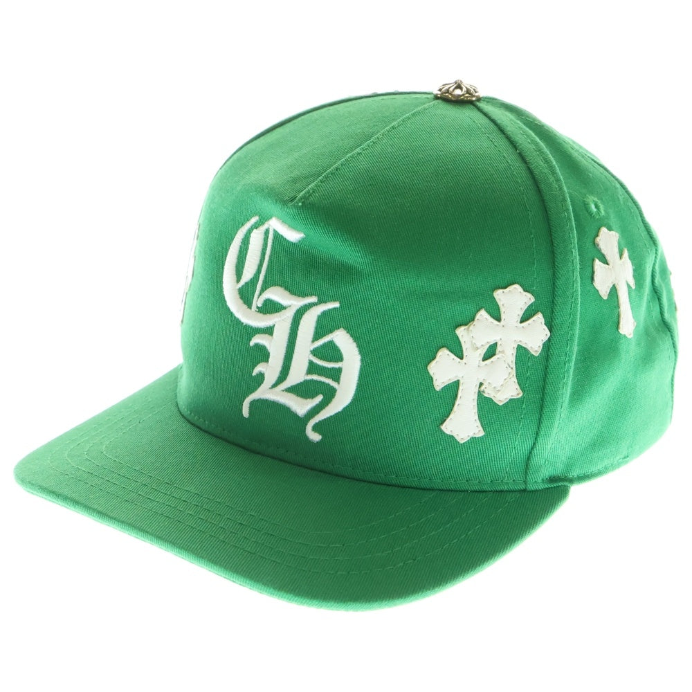 CHROME HEARTS(クロムハーツ) CH HAT クロスパッチ ベースボールキャップ 帽子 グリーン/ホワイト