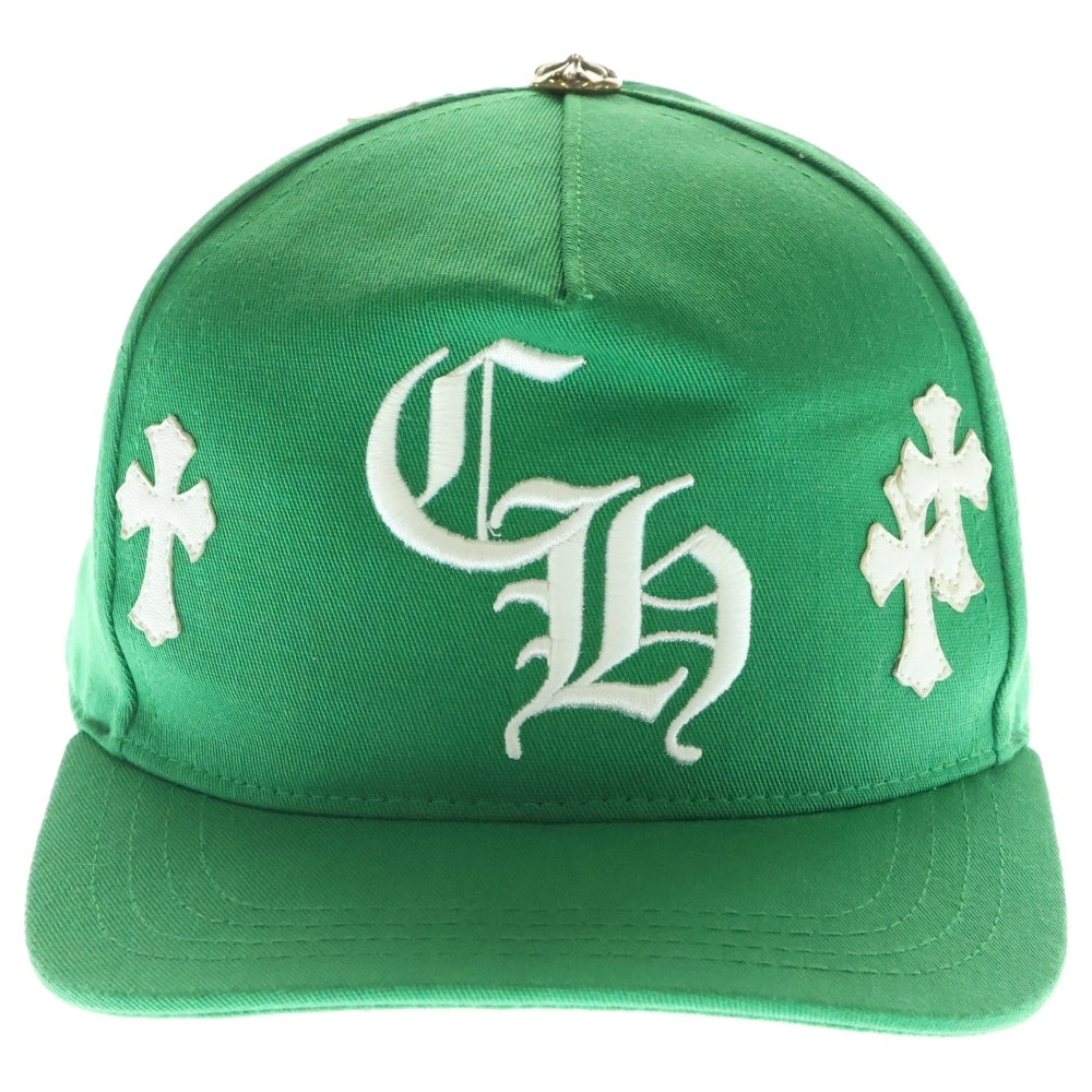 CHROME HEARTS(クロムハーツ) CH HAT クロスパッチ ベースボールキャップ 帽子 グリーン/ホワイト