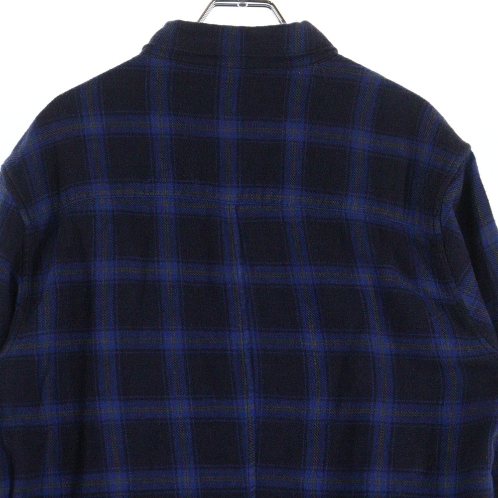 CHROME HEARTS(クロムハーツ) LOOSE END ルーズエンド 袖クロスパッチ付チェックシャツ ブルー