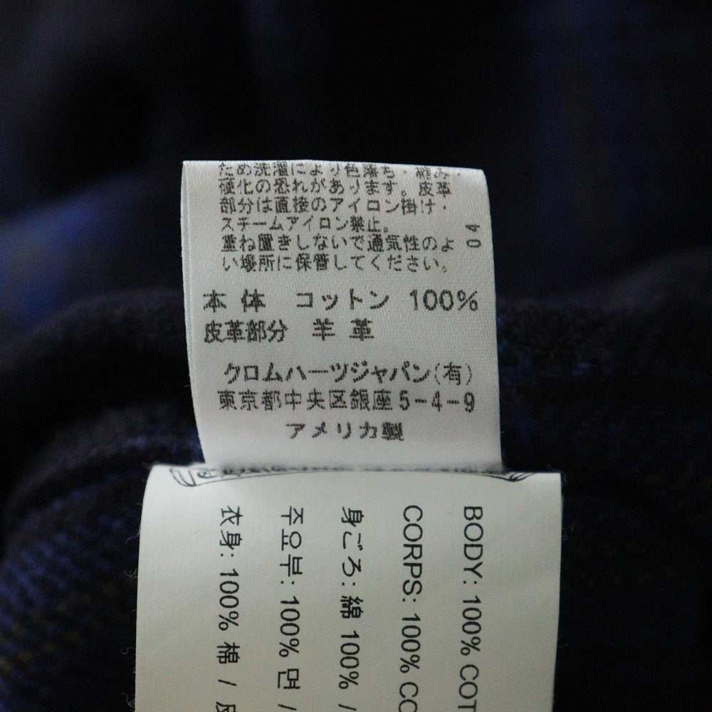 CHROME HEARTS(クロムハーツ) LOOSE END ルーズエンド 袖クロスパッチ付チェックシャツ ブルー