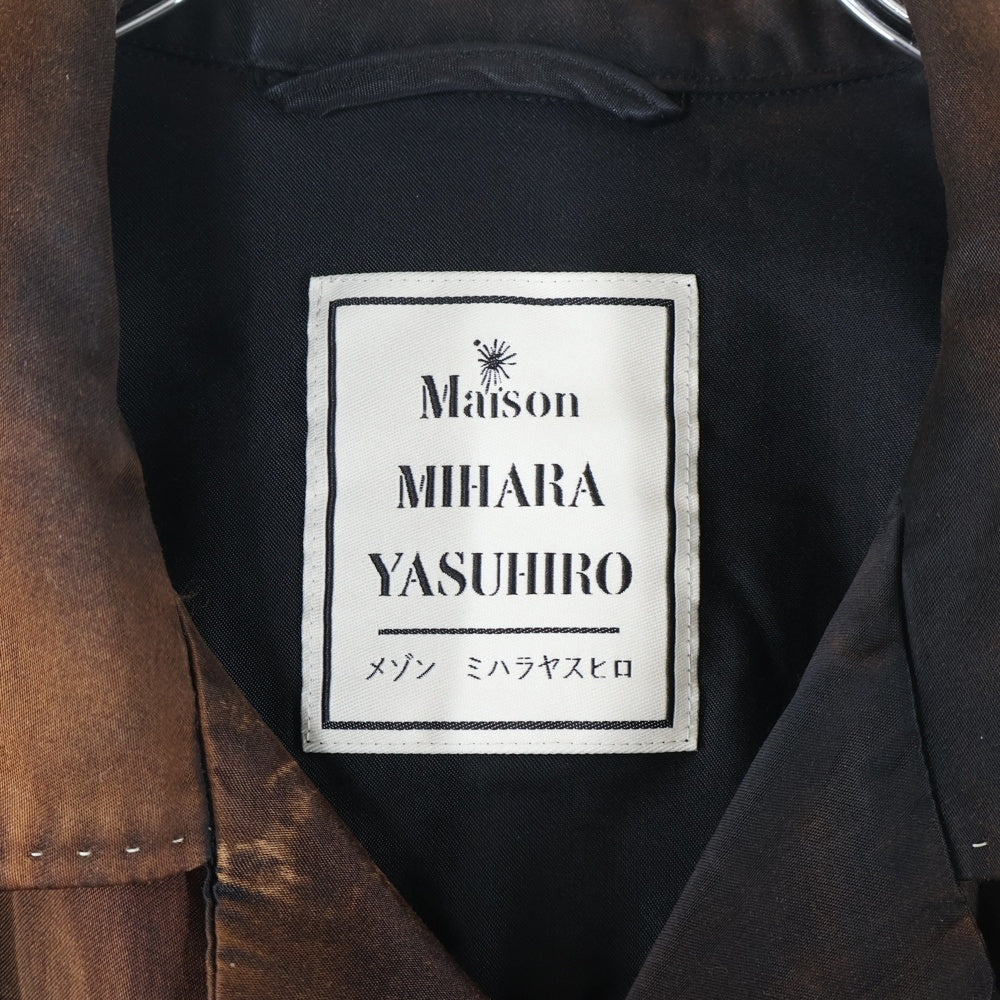 MAISON MIHARAYASUHIRO(メゾンミハラヤスヒロ) 23AW Bleached CR Shirts ブリーチドオーバーサイズ長袖シャツ J11SH071 ブラウン/ブラック