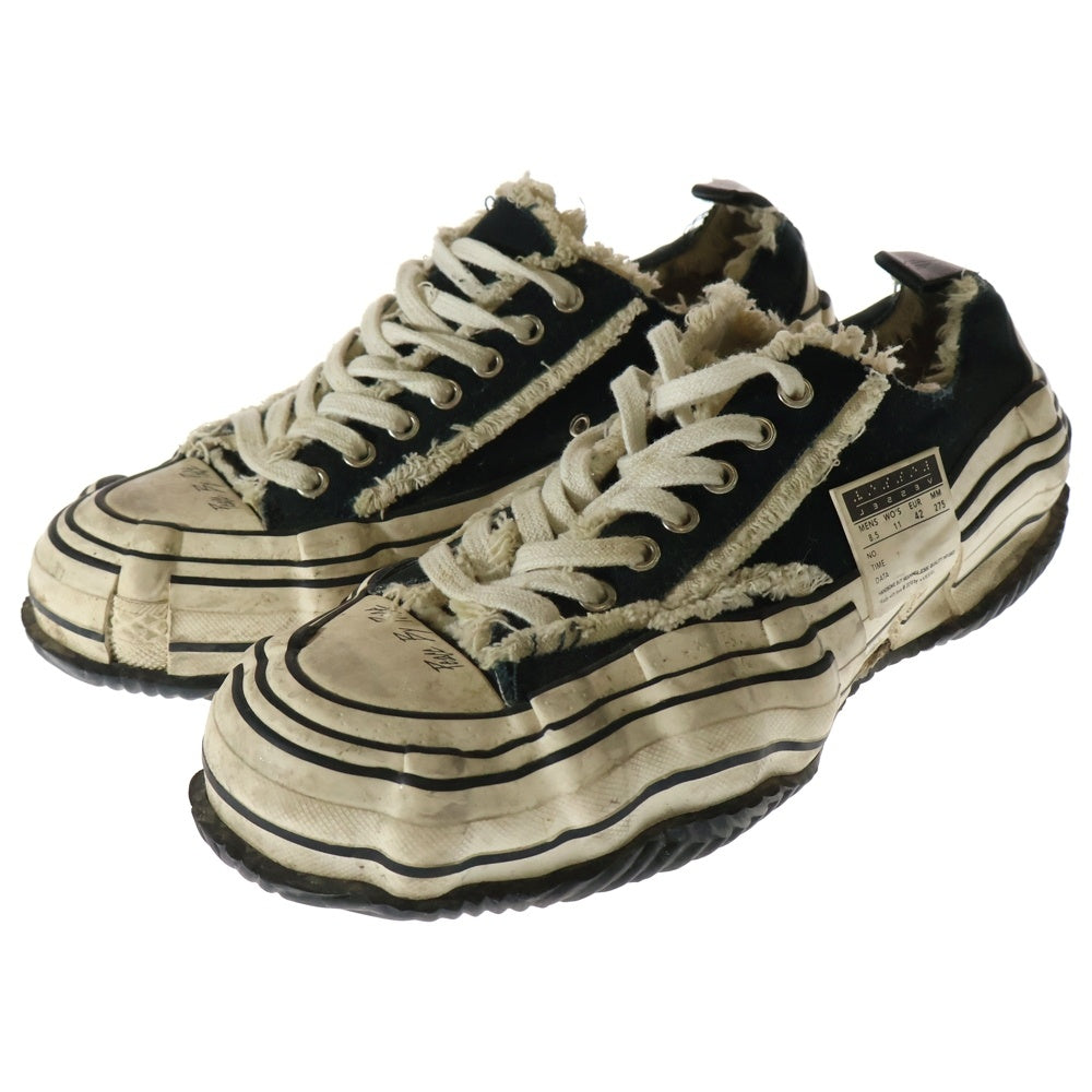 NO BRAND(ノーブランド) VESSEL XVESSEL LOWS BLACK SUEDE ヴェセル 再構築ダメージ加工ローカットスニーカー ブラック/ホワイト