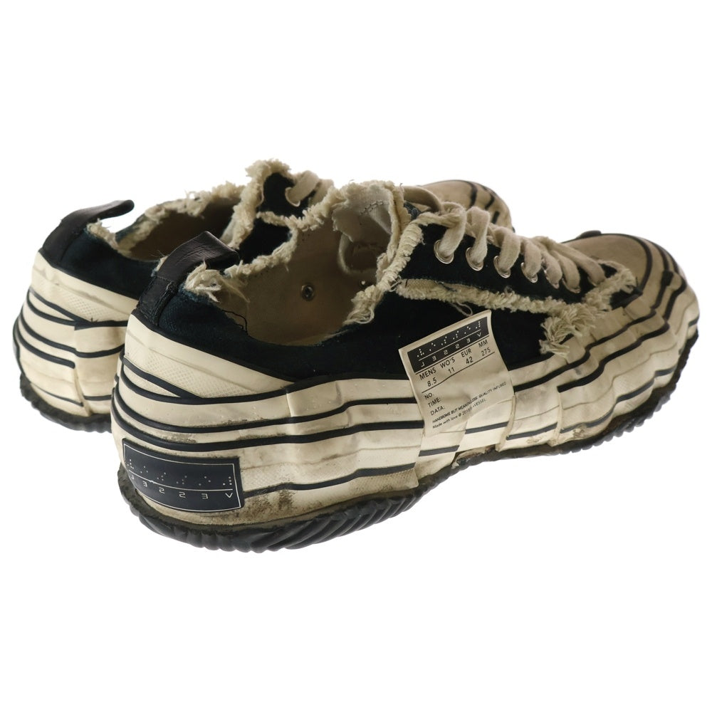 NO BRAND(ノーブランド) VESSEL XVESSEL LOWS BLACK SUEDE ヴェセル 再構築ダメージ加工ローカットスニーカー ブラック/ホワイト