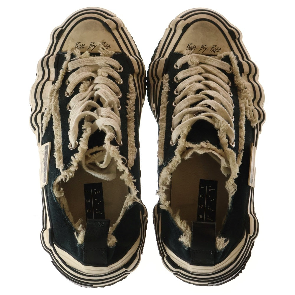 NO BRAND(ノーブランド) VESSEL XVESSEL LOWS BLACK SUEDE ヴェセル 再構築ダメージ加工ローカットスニーカー ブラック/ホワイト