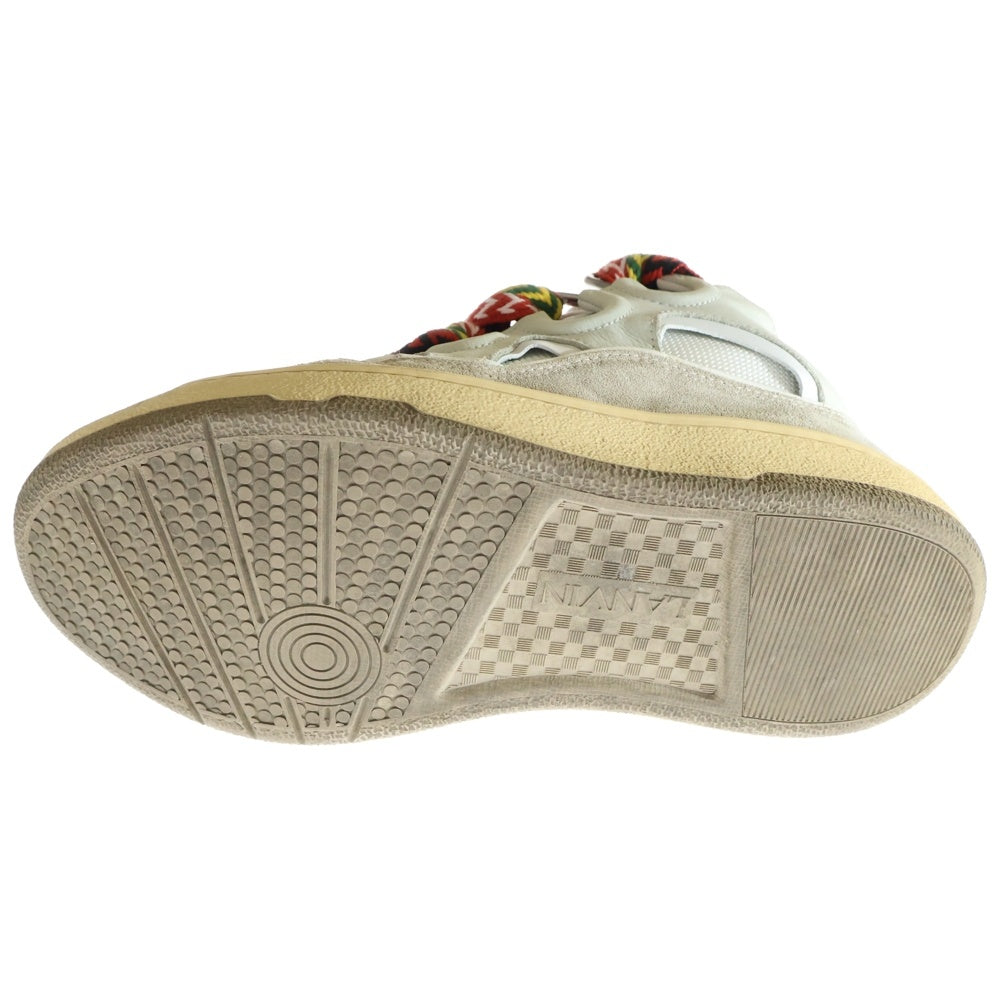 LANVIN(ランバン) LEATHER CURB ヴィンテージ加工 レザーカーブ ローカットスニーカー FM-SKRK11-DEST-A23 ホワイト