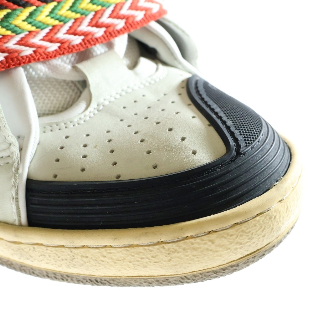LANVIN(ランバン) LEATHER CURB ヴィンテージ加工 レザーカーブ ローカットスニーカー FM-SKRK11-DEST-A23 ホワイト