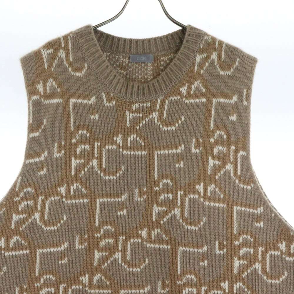 DIOR(ディオール) 22AW×CACTUS JACK Oversized Sleeveless Sweater カクタスジャック オーバーサイズニットベスト 283M654AT357 ブラウン
