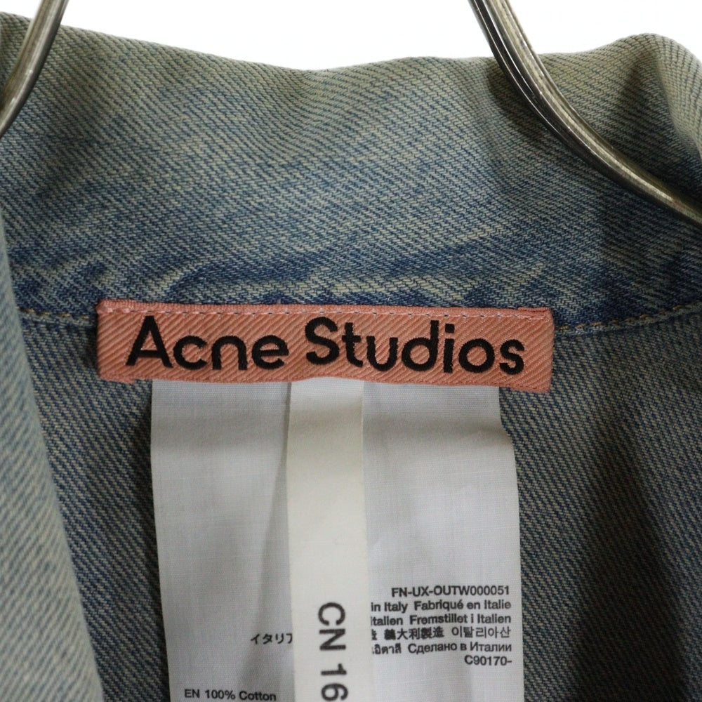 Acne Studios(アクネ ストゥディオズ) 23AW ユーズド加工オーバーサイズデニムジャケット FN-UX-OUTW000051 インディゴブルー