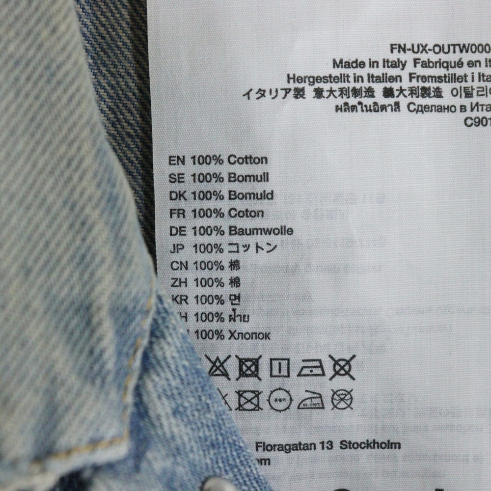 Acne Studios(アクネ ストゥディオズ) 23AW ユーズド加工オーバーサイズデニムジャケット FN-UX-OUTW000051 インディゴブルー