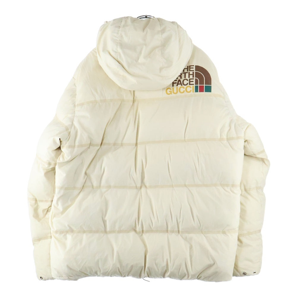 GUCCI(グッチ) 21AW×THE NORTH FACE ノースフェイス ロゴワッペンダウンジャケット 663753 XAAC0 ベージュ/アイボリー