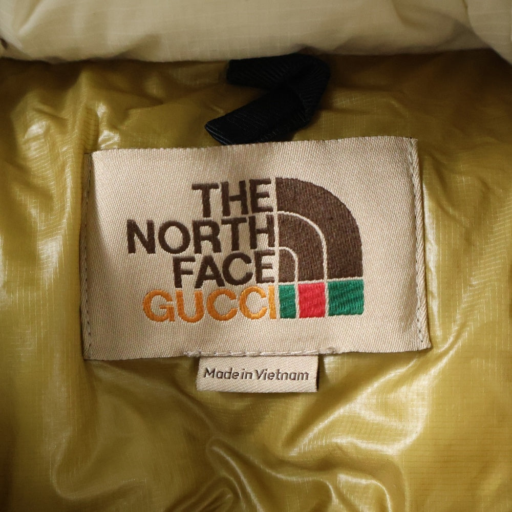 GUCCI(グッチ) 21AW×THE NORTH FACE ノースフェイス ロゴワッペンダウンジャケット 663753 XAAC0 ベージュ/アイボリー