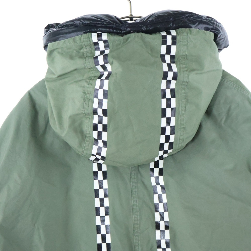 MONCLER GENIUS(モンクレール ジーニアス) 20AW×FRAGMENT FULCRUM GIUBBOTTO フラグメント チェッカーテープフーデッドダウンジャケット モッズコート E209U4270250 54A3W カーキ