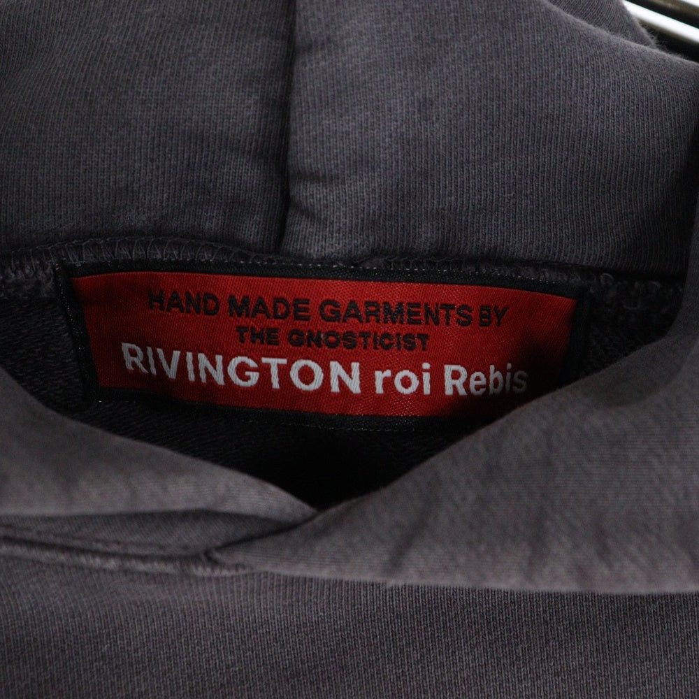 RRR123 RIVINGTON roi Rebis(リヴィントンロイレビス) ×UNION 30YEAR COLLECTION HOODIE ユニオン ユーズド加工プルオーバーフーディーパーカー グレー