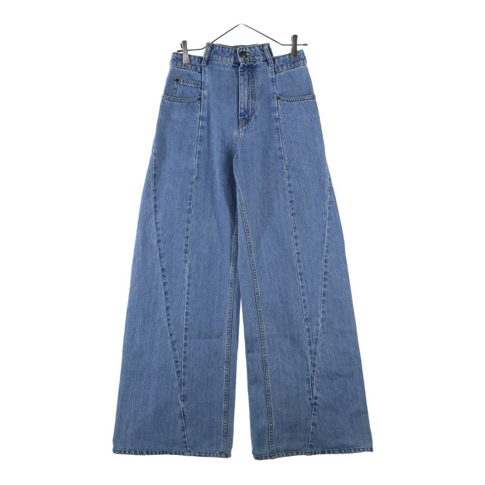 Maison Margiela 1(メゾンマルジェラ) 再構築ドッキングワイドデニムパンツ S51LA0128 S30617 インディゴブルー レディース